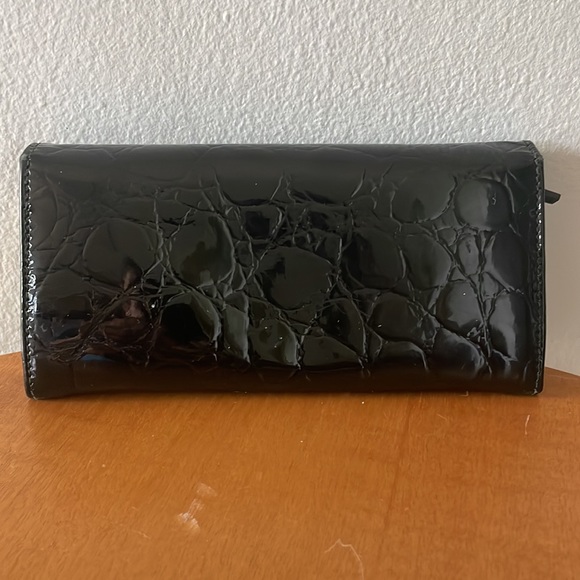 Alexander Mcqueen Croc-Embossed Wallet In Black Patent Leather - Picture 4 of 10